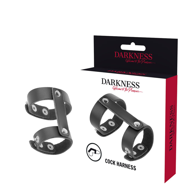 DARKNESS - ANELLO REGOLABILE PER PENE E TESTICOLI IN PELLE DARKNESS - ANELLO REGOLABILE PER PENE E TESTICOLI IN PELLE