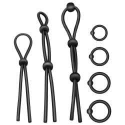 ADDICTED TOYS - ELASTYCZNY SILIKONOWY ZESTAW PIERSCIENI NA PENISA 7 SZT
