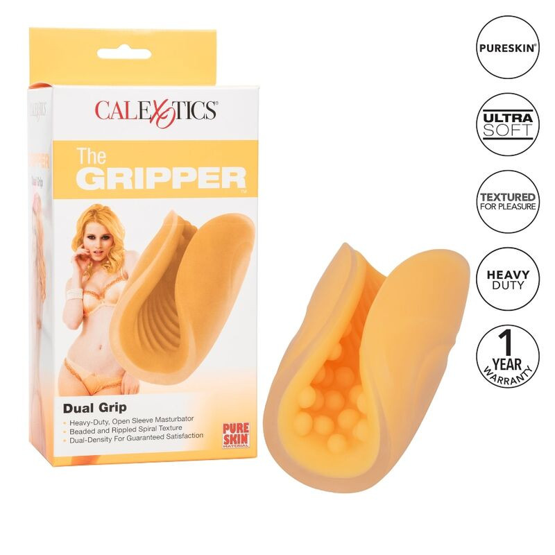 CALEXOTICS - MASTURBATORE BEADED GRIP ARANCIONE CALEXOTICS - MASTURBATORE BEADED GRIP ARANCIONE