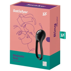 SATISFYER - WIBRATOR MAJESTIC DUO RING CZARNY