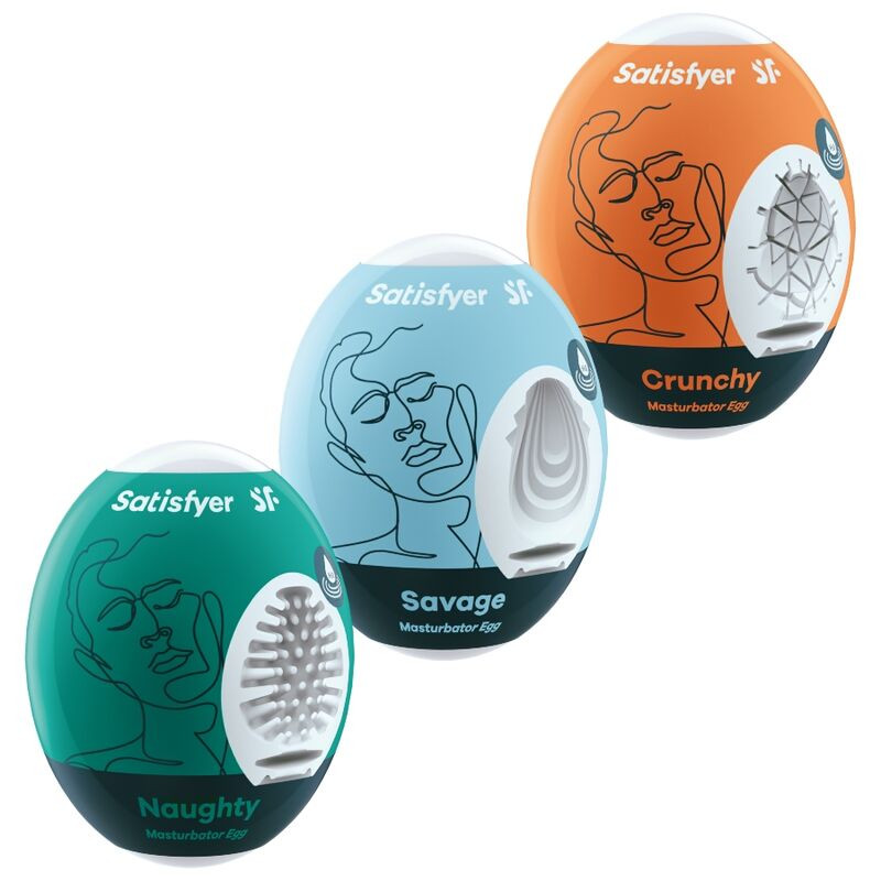 SATISFYER - 3 UOVA MASTURBATORI NAUGHTY, SAVAGE & CRUNCHY SATISFYER - 3 UOVA MASTURBATORI NAUGHTY, SAVAGE & CRUNCHY