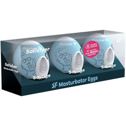SATISFYER - 3 JAJA MASTURBATOROWE SAVAGE