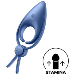 SATISFYER - WIBRATOR Z PIERSCIENIEM SNIPERSKIM NIEBIESKI
