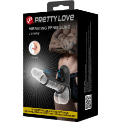 PRETTY LOVE - JAMMY PENIS OSLONA 12 WIBRACJI Z AKUMULATOROWYM JEZYKIEM SILIKONOWYM