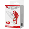 PRETTY LOVE - RUBEN PIERSCIEN WIBRATOROWY 7 WIBRACJI SILIKONOWY CZERWONY