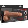 FETISH FANTASY SERIES - VERSTELLBARES GURT REALISTISCHER PENIS MIT WIEDERAUFLADBAREN BLLEN UND VIBRATOR 17,8 CM
