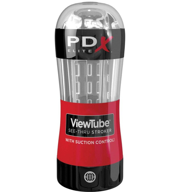 PDX ELITE - STROKER MASTURBATOR VIEWTUBE CONTROL STYMULUJĄCE FALE PRZEŹROCZYSTE