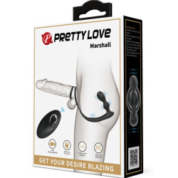 PRETTY LOVE - MARSHALL PENIS RING Z WIBRUJACYM KORKIEM ANALNYM Z PILOTEM