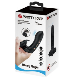 PRETTY LOVE - OSLONA NA PALEC WIBRATORA VANCE BLACK RABIT