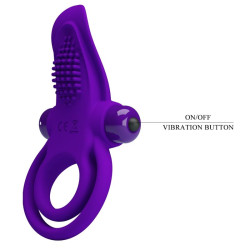 PRETTY LOVE - FIOLETOWY WIBRUJACY PIERSCIEN NA PENIS