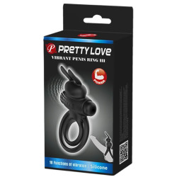 PRETTY LOVE - PIERSCIEN KROLIKOWY WIBRATOR III DLA CZARNEGO PENISA