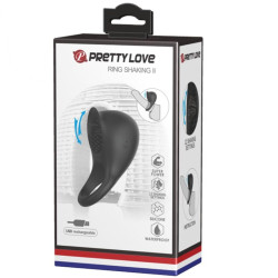 PRETTY LOVE - WIBRUJACY PIERSCIEN NA PENIS Z CZARNYM JEZYKIEM