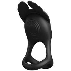 PRETTY LOVE - SILAS WIBRACYJNY PENIS RING 7 WIBRACJI CZARNY SILIKON