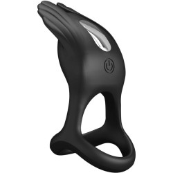 PRETTY LOVE - SILAS WIBRACYJNY PENIS RING 7 WIBRACJI CZARNY SILIKON