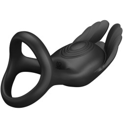 PRETTY LOVE - SILAS WIBRACYJNY PENIS RING 7 WIBRACJI CZARNY SILIKON