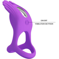 PRETTY LOVE - SILAS WIBRACYJNY PENIS RING 7 WIBRACJI FIOLETOWY SILIKON