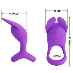PRETTY LOVE - SILAS WIBRACYJNY PENIS RING 7 WIBRACJI FIOLETOWY SILIKON
