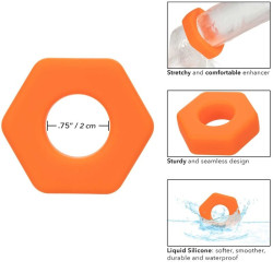 CALEXOTICS - ALPHA PROLONG SEXAGON RING POMARANCZOWY