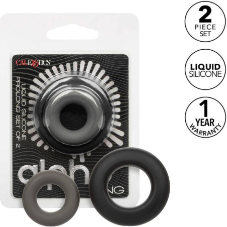 CALEXOTICS - ALPHA PROLONG ZESTAW 2 SZARYCH PIERSCIEN