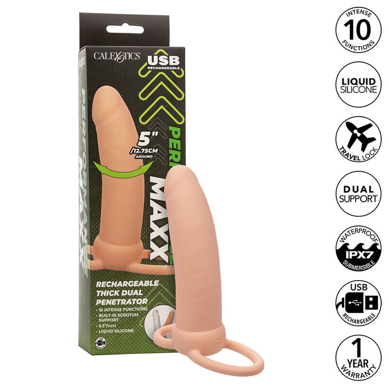CALEXOTICS - MAXX THICK DUAL PENETRATOR 10 WIBRACJI MIESNYCH