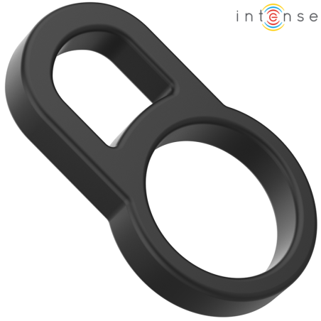 INTENSE - BOBBY DOUBLE SILICONE PENIS RING CZARNY