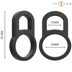 INTENSE - BOBBY DOUBLE SILICONE PENIS RING CZARNY