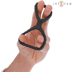 INTENSE - DEWEY DOUBLE SILICONE PENIS RING CZARNY MODEL 2