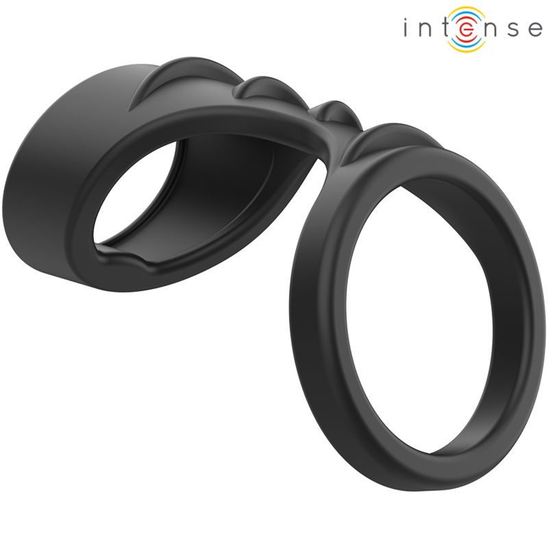INTENSE - THEO DOUBLE SILICONE PENIS RING CZARNY MODEL 3