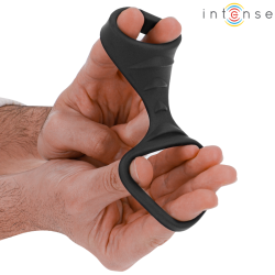 INTENSE - THEO DOUBLE SILICONE PENIS RING CZARNY MODEL 3