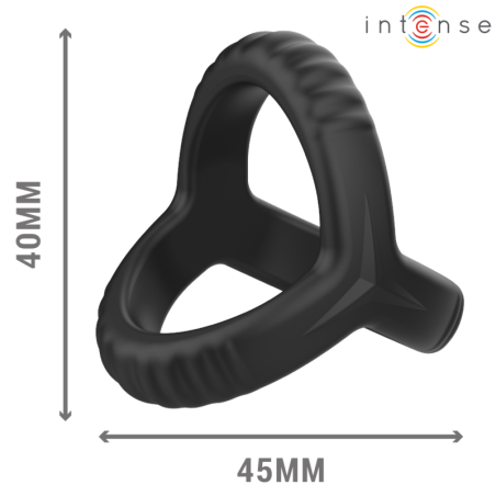 INTENSE - CARSON PODWÓJNY SILIKONOWY PENIS RING CZARNY MODEL 4