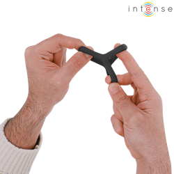INTENSE - CARSON PODWÓJNY SILIKONOWY PENIS RING CZARNY MODEL 4
