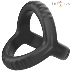 INTENSE - CARSON PODWÓJNY SILIKONOWY PENIS RING CZARNY MODEL 4