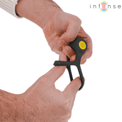 INTENSE - ALEX WIBRATOR PODWÓJNY PENIS RING 10 WIBRACJI CZARNY