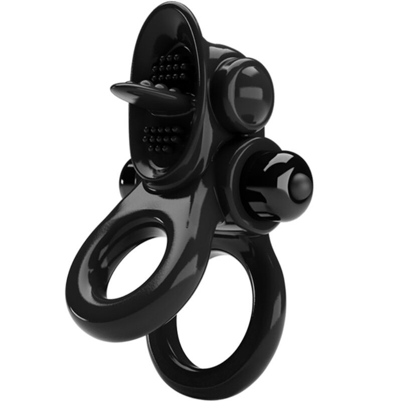 PRETTY LOVE - PASSIONATE RING DOUBLE VIBRATING RING + CLITORIS STIMULATOR BLACK PRETTY LOVE - PASSIONATE RING DOUBLE VIBRATING RING + CLITORIS STIMULATOR BLACK