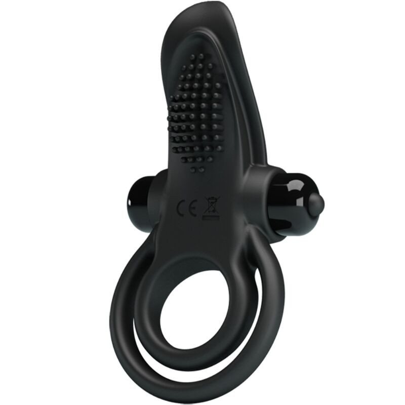 PRETTY LOVE - DOUBLE VIBRATING RING + CLITORIS STIMULATOR 10 VIBRATIONS BLACK PRETTY LOVE - DOUBLE VIBRATING RING + CLITORIS STIMULATOR 10 VIBRATIONS BLACK