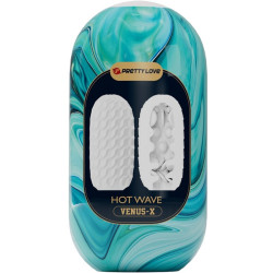 PRETTY LOVE - HOT WAVE SILICONE MĘSKI MASTURBATOR BIAŁY