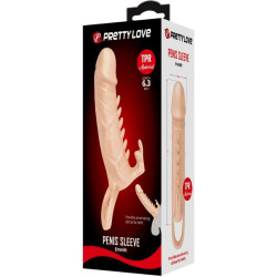 PRETTY LOVE - EMMIT PENIS SLEEVE + STYMULATOR ŁECHTACZKI FLESH