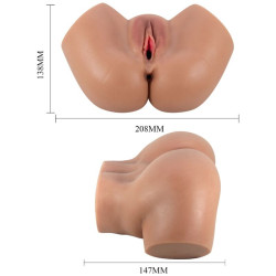CRAZY BULL - VIBRADOR HAILEY BUTT COM VAGINA E ÂNUS REALISTAS MULATA CONTROLE REMOTO
