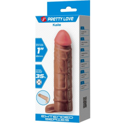 PRETTY LOVE - RĘKAW PENISOWY KAILE Z PRZEDŁUŻENIEM 2,5 CM MULATTO