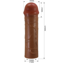PRETTY LOVE - NILE PENIS SLEEVE Z PRZEDŁUŻENIEM 2,5 CM MULATTO