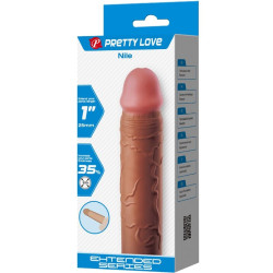 PRETTY LOVE - NILE PENIS SLEEVE Z PRZEDŁUŻENIEM 2,5 CM MULATTO