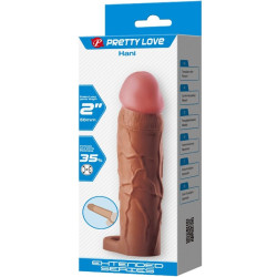 PRETTY LOVE - HANI RĘKAW PENISOWY Z PRZEDŁUŻENIEM 5 CM MULATTO