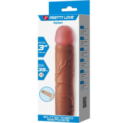 PRETTY LOVE - KYLIAN RĘKAW PENISOWY Z PRZEDŁUŻENIEM 7,6 CM MULATTO