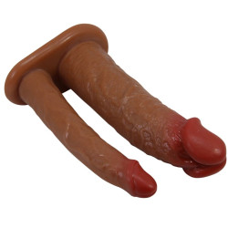 PRETTY LOVE - YAIRON PODWÓJNY PENIS RĘKAW Z PRZEDŁUŻENIEM 4 CM MULATTO