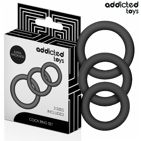 ADDICTED TOYS - ZESTAW PIERŚCIENI SILIKONOWYCH MODEL 1