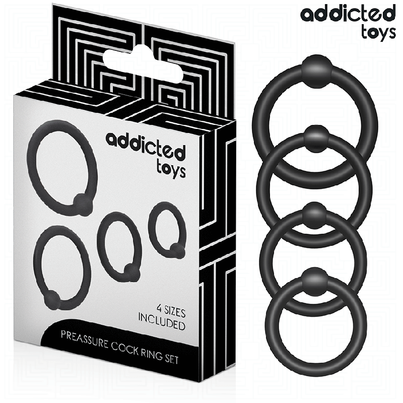 ADDICTED TOYS - ZESTAW PIERŚCIENI SILIKONOWYCH DOCISKOWYCH