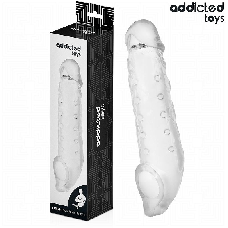 ADDICTED TOYS - PRZEŹROCZYSTE PRZEDŁUŻENIE PENISA ROZMIAR S 23 CM