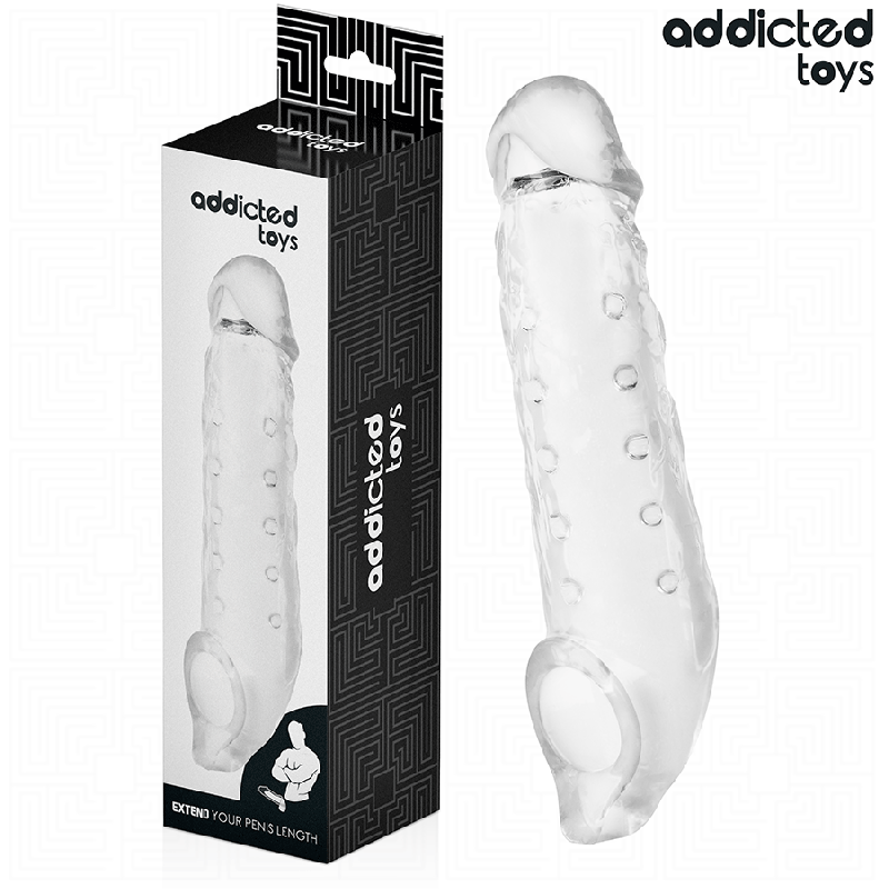 ADDICTED TOYS - PRZEŹROCZYSTA OSŁONA PENISA ROZMIAR M 27 CM