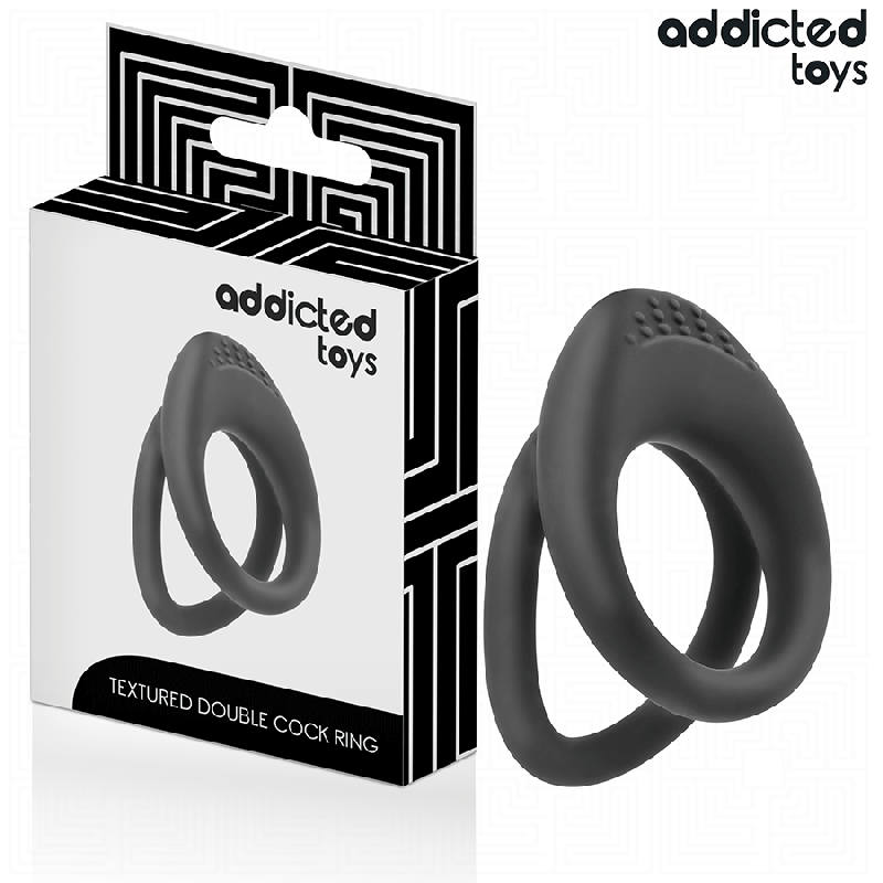 ADDICTED TOYS - PODWÓJNY PENIS TEKSTUROWANY RING