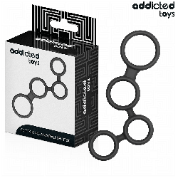 ADDICTED TOYS - PENIS RING Z PRZEGRODAMI NA JĄDRA